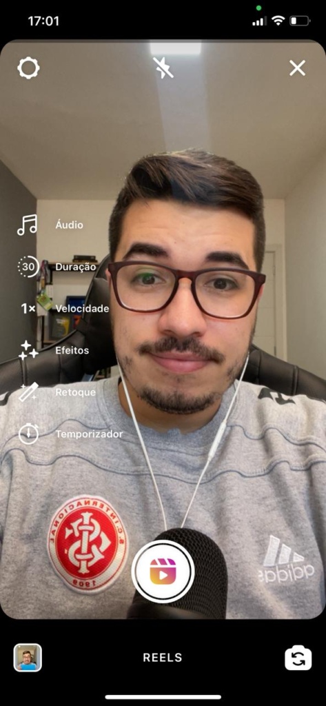 interface do reels no instagram