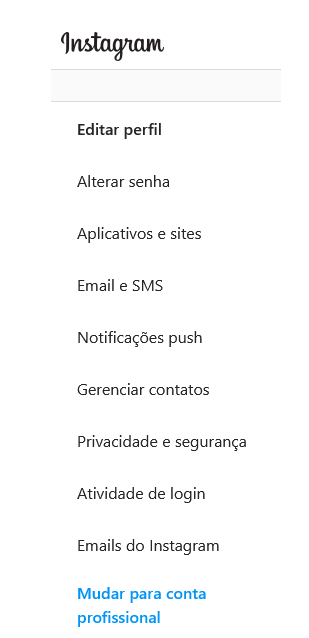 menu instagram