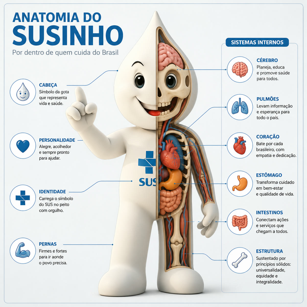 Exemplo visual do comando /anatomy: Crie uma prancha anatômica do tema, com sistemas, partes e rótulos explicativos.