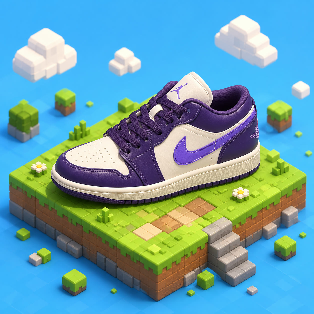 Exemplo visual do comando /isometric: Crie um mundo 3D isométrico fofo, com linguagem visual de videogame.