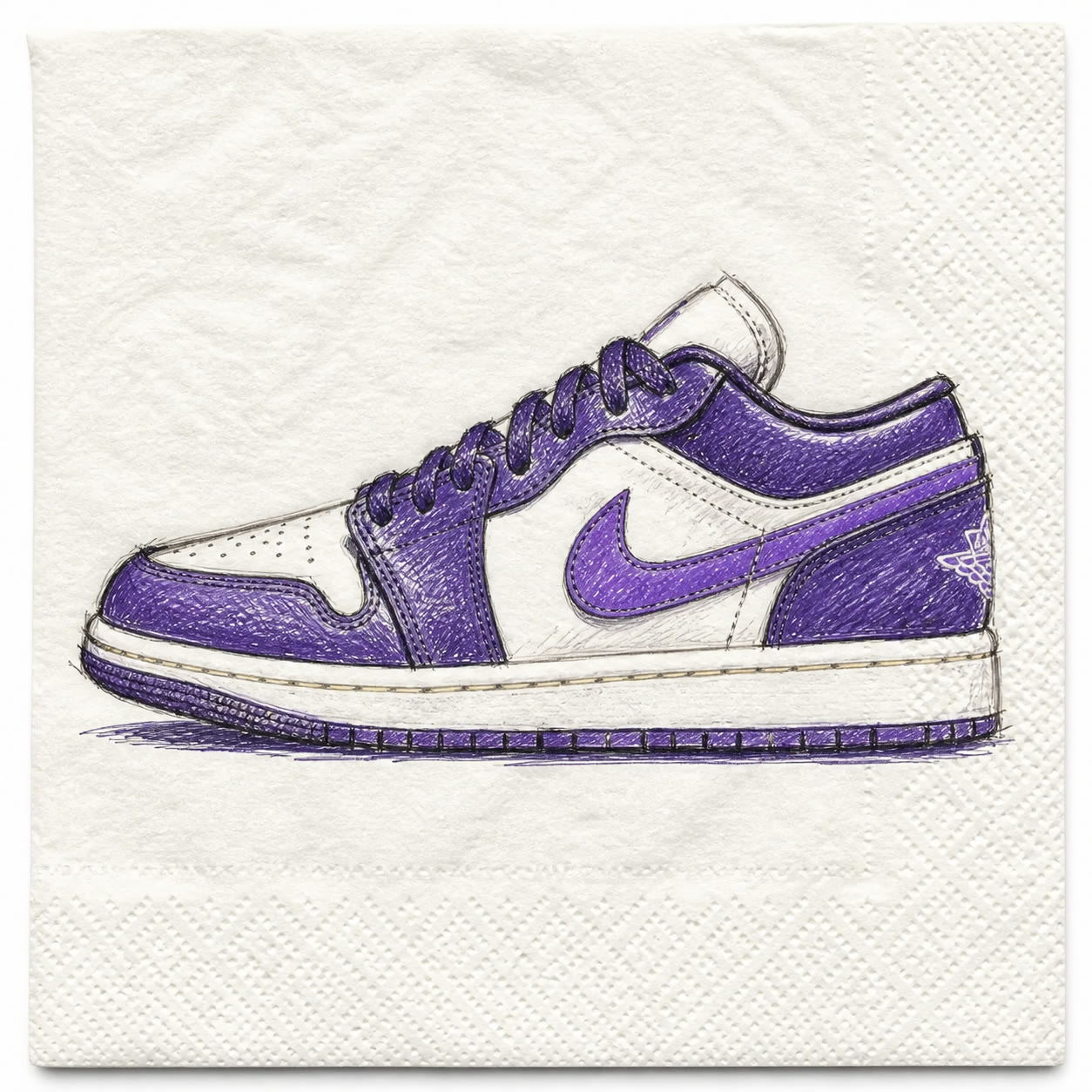 Exemplo visual do comando /napkin: Mostre a ideia original como um rascunho espontâneo feito em um guardanapo.