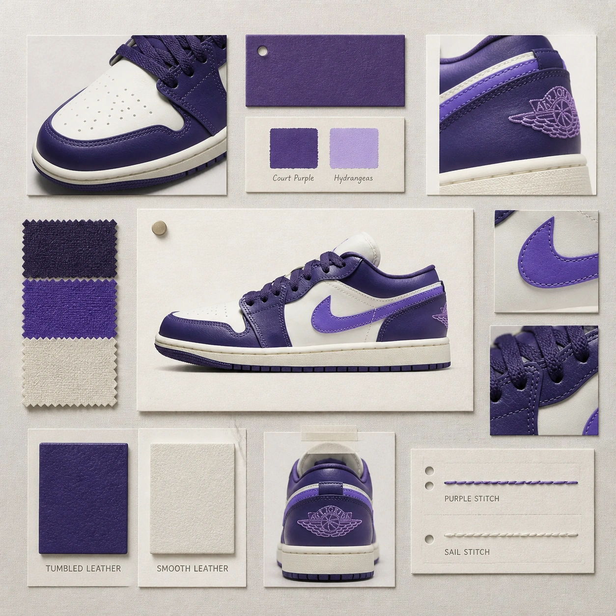 Exemplo visual do comando /moodboard: Monta recortes, amostras de cor e texturas em uma grade de processo criativo.