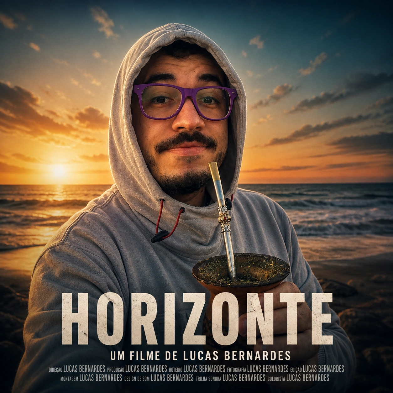 Exemplo visual do comando /movieposter: Cria cartaz cinematográfico com gancho e bloco de créditos na base.