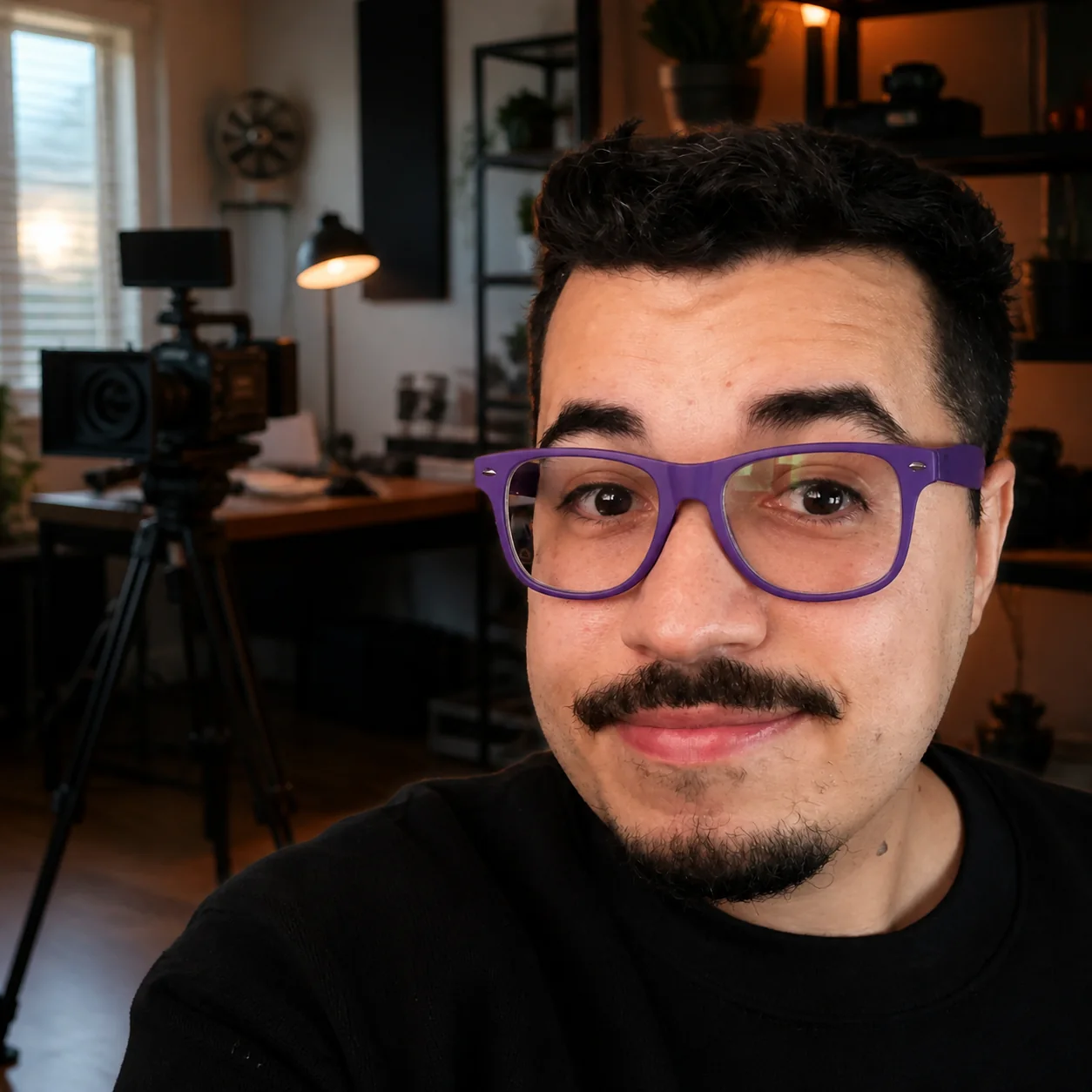 Exemplo visual do comando /splitdiopterportrait: Mantém pessoa e plano distante nítidos ao mesmo tempo com o efeito óptico de split diopter.